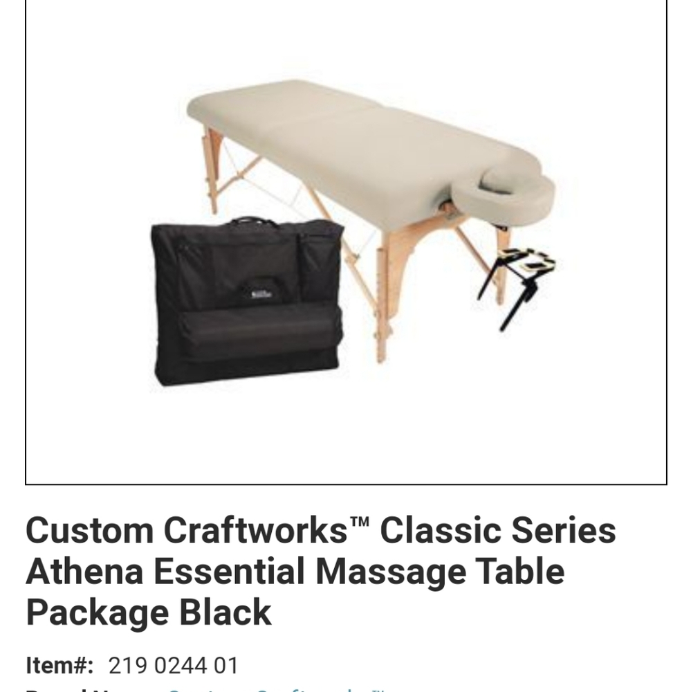 Custom work's athena massage table black